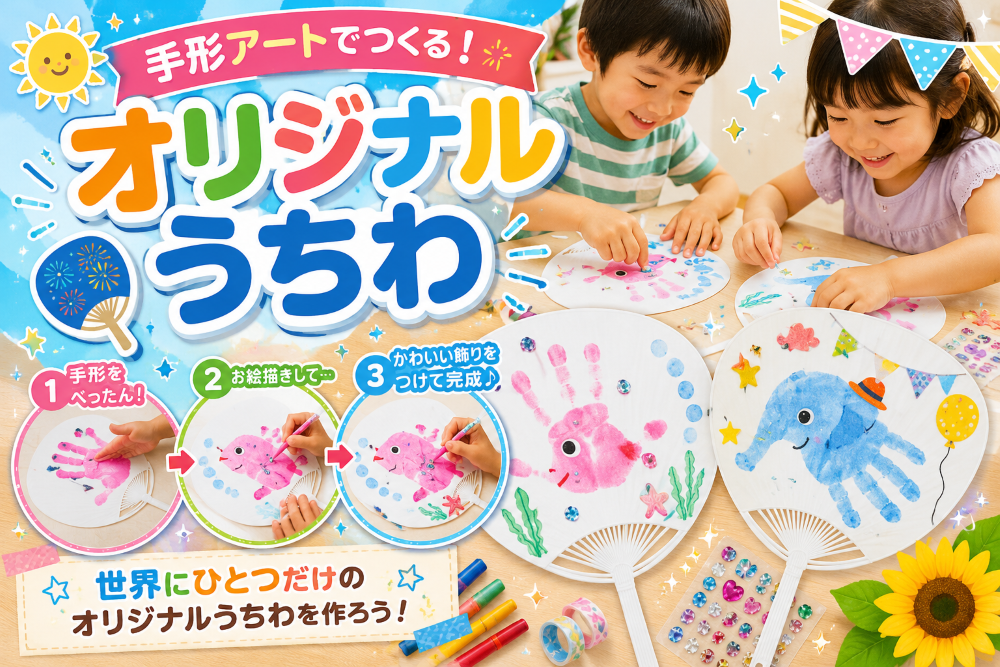 手形アートでつくる！オリジナルうちわ_三郷ハウジングステージ
